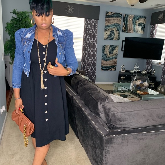 Denim puff sleeve jacket - Picture 4 of 6